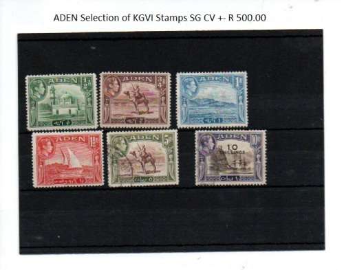 Ceylon KGVI , Aden KGVI Malaysia Selrction on 2 x stock cards