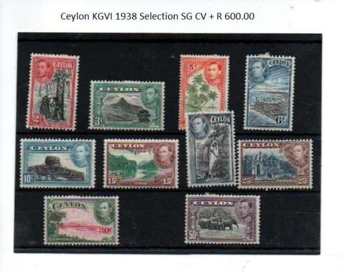 Ceylon KGVI , Aden KGVI Malaysia Selrction on 2 x stock cards