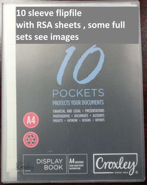 10 SLEEVE FLIPFILE WITH RSA U.M.M SHEETS SEE SIMAGES