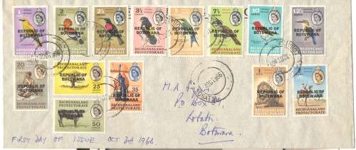 BECHUANALAND Defn. ISSUE INDEPENDANCE OVPTs COVER and MLH FULL SET