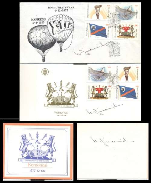 BOPS ITEMS SIGNED BY STATE PRESIDENT DR NICO DIEDERICHS * SCARCE*