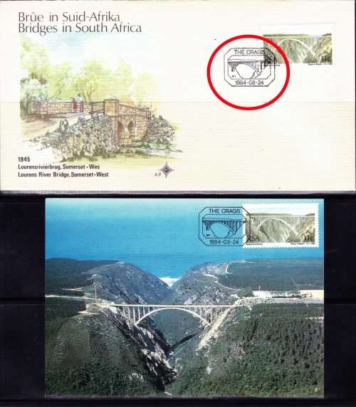 RSA BRIDGES *EXTREMELY RARE* FDC SET AND C/Bs SET SEE DESCRIPTION
