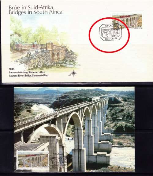 RSA BRIDGES *EXTREMELY RARE* FDC SET AND C/Bs SET SEE DESCRIPTION