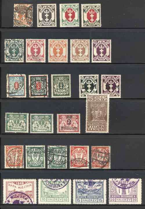 Early Danzig , Poland and Local issues used selection - see 6 scans