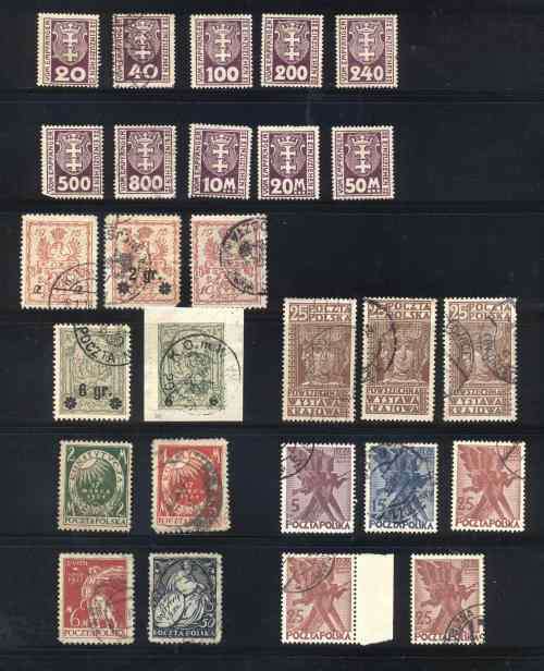 Early Danzig , Poland and Local issues used selection - see 6 scans
