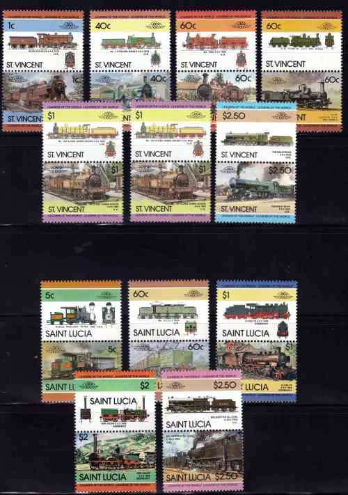 St Lucia/Vincent/Nevis Locomotives U.M.M. selection