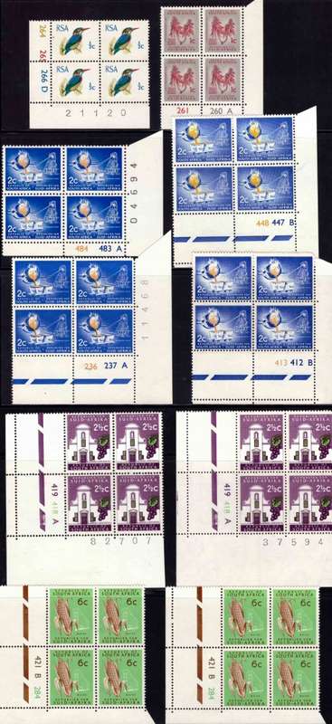 RSA 1st definitives MNH controls selection - various printings