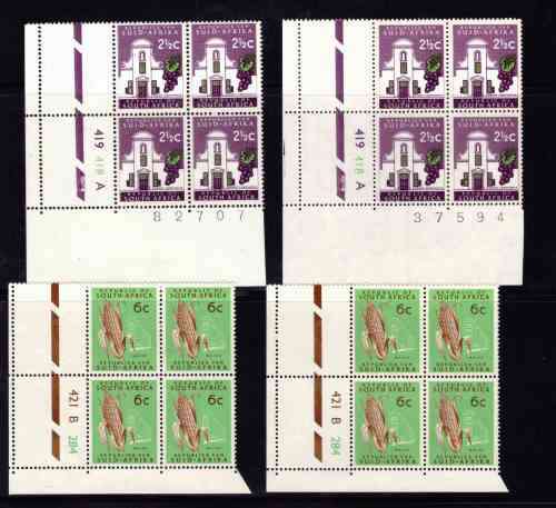 RSA 1st definitives MNH controls selection - various printings