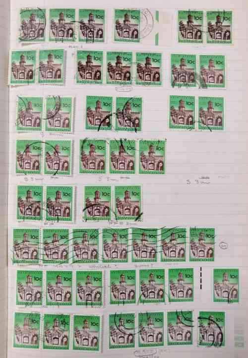 RSA 1st Defns. Large study lot / postmarks - unchecked - various printings - see images