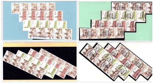 RSA Architecture coil strips of 5 ,  MNH and CTO
