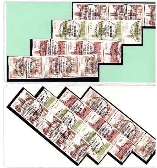 RSA Architecture coil strips of 5 ,  MNH and CTO