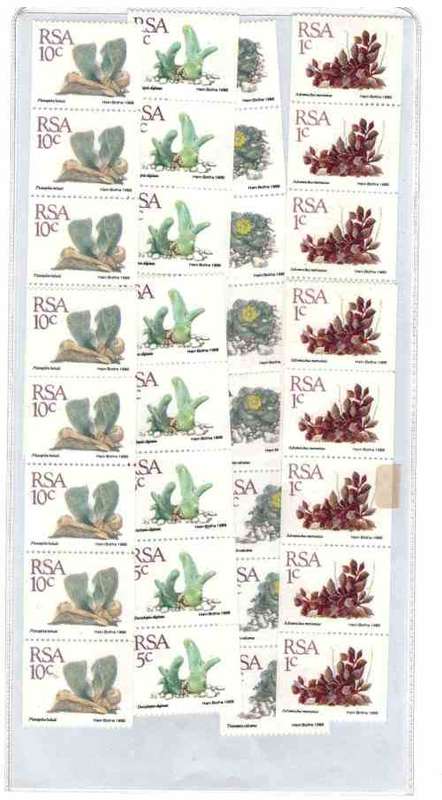 RSA Succulants coil strips of 5 MNH ( 2 sets)