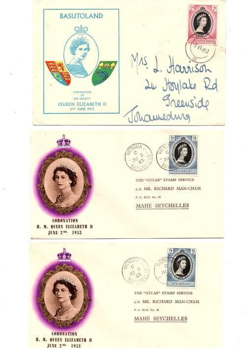 1948/53 QE2 WEDDING ANNIV and CORONATION SELECTION ON STOCK PAGE & RELATED POSTAL HISTORY ( GOOD CV)
