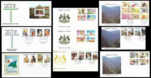 Lesotho SCARCER covers x 9 ( Fresh ) incl. the scarce Papal visit covers x 2