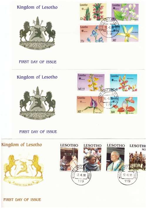 Lesotho SCARCER covers x 9 ( Fresh ) incl. the scarce Papal visit covers x 2