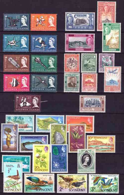 Solomon isl, Ceylon , St. Vincent VF Mint selection