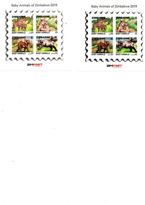 10 x Modern Zim Imperf MNH sheetlets ( baby animals, covid awareness) see scans
