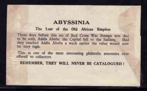 Possibly very rare Abyssinia red cross stamps - see description !