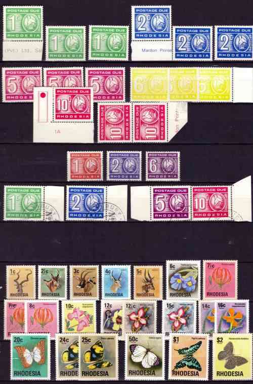 Rhodesia MNH selection of short sets & postage dues - Good CV !