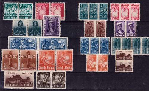 Union 1941/44 large & Small war effort full sets VF Mint incl additional value 1/3