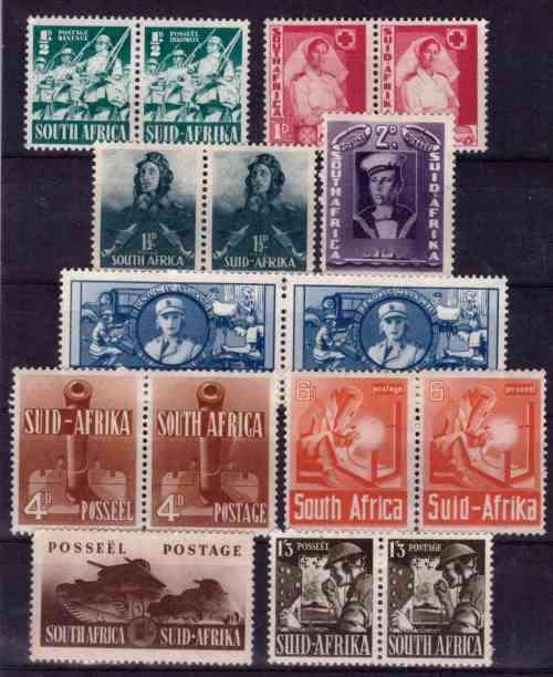 Union 1941/44 large & Small war effort full sets VF Mint incl additional value 1/3