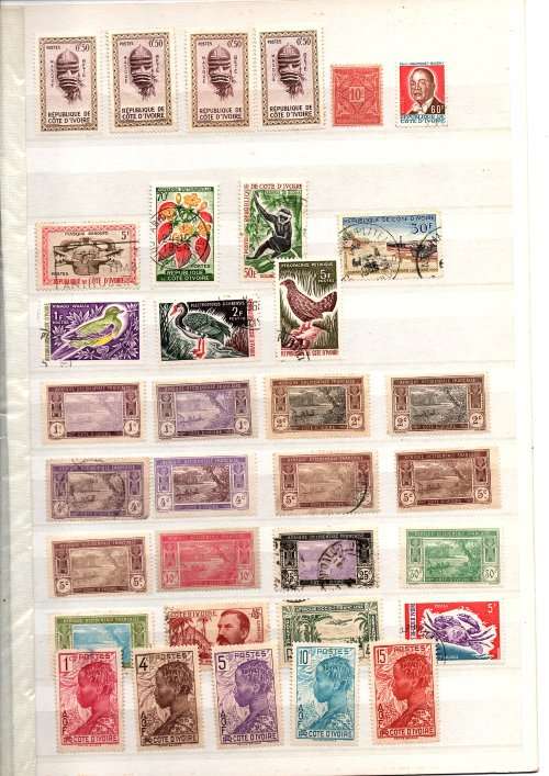 SELECTION OF FRENCH COLONIAL STAMPS ON 5 X A4 PAGES (WIDE SELECTION, SEE SCANS)