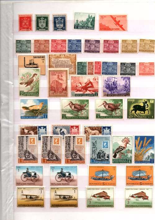 ATTRACTIVE SAN MARINO ( ITALY SEGNATASSE ) STAMPS ON STOCK BOOK PAGE