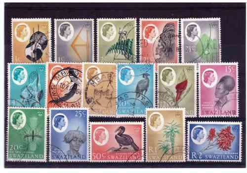 Swaziland 1962 QE11 Definitives Issue used SACC 89-104 - good CV