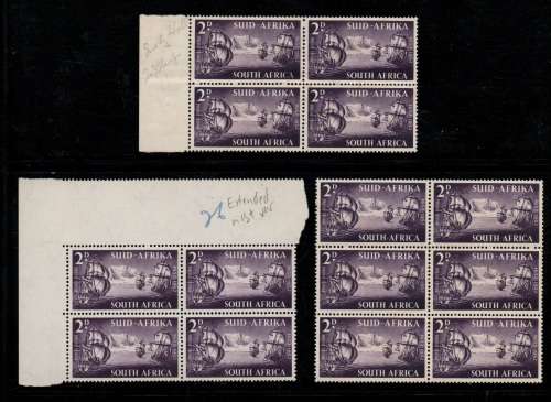 1949 British settlers in natal blocks & Tricentenary 2d blocks with varieties see 2 scans