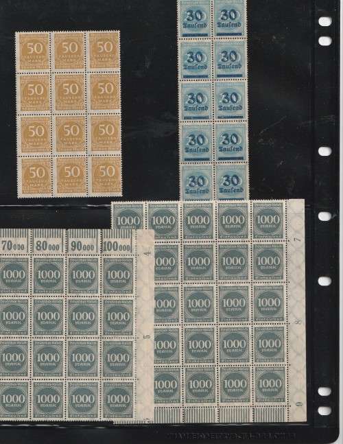Germany Riech stamps & Inflation era part blocks (high CV)