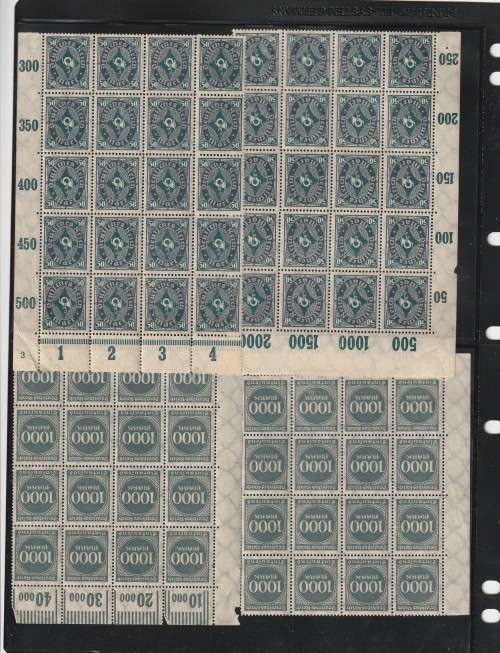 Germany Riech stamps & Inflation era part blocks (high CV)