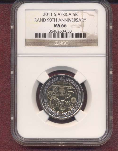 RSA 2011 R5 90th Anniversary MS 66 coin in case