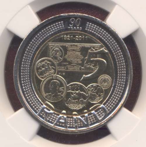 RSA 2011 R5 90th Anniversary MS 66 coin in case