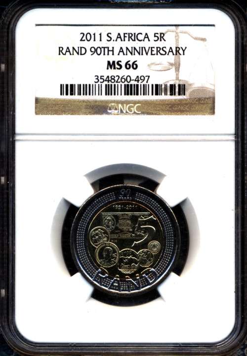 RSA 2001 R 5  90th Anniversary Coin (1)  - MS 66 Graded - Condition as per images