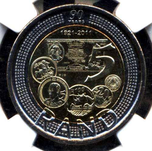 RSA 2001 R 5  90th Anniversary Coin (1)  - MS 66 Graded - Condition as per images