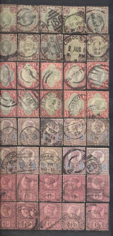 G.B. Queen Victoria issue selection (Used) - Big CV ! x10 of each value