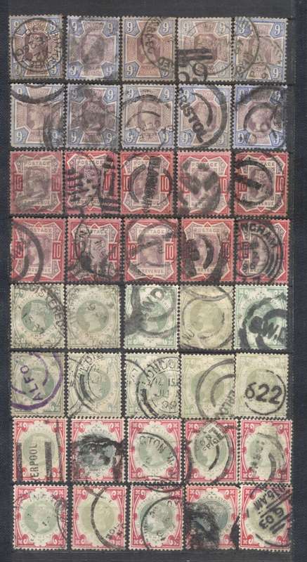 G.B. Queen Victoria issue selection (Used) - Big CV ! x10 of each value