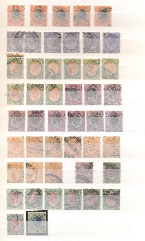 Union KGV Kings heads selection (Used) in Decent condition album - see scans