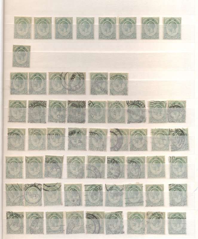 Union KGV Kings heads selection (Used) in Decent condition album - see scans