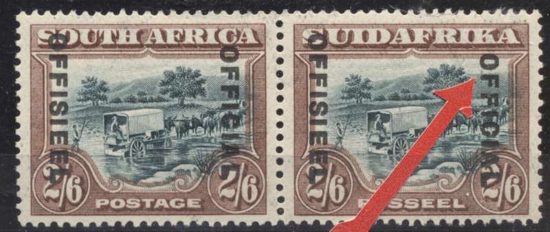 1932 CC 22c 2/6s Official Pair showing `Dropped Official` Variety VF Mint* - CV R 2500!