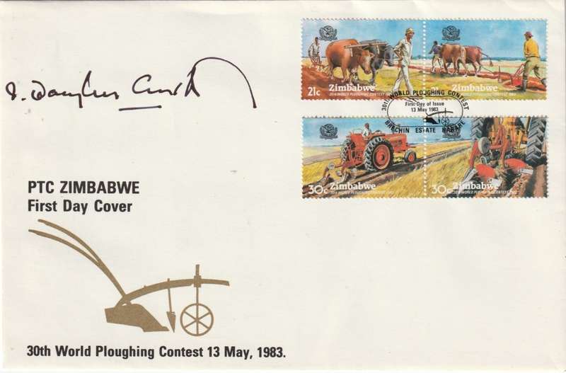 1983 Zimbabwe 30th World Ploughing contest. Signed by out going President Ian Douglas Smith !!!!