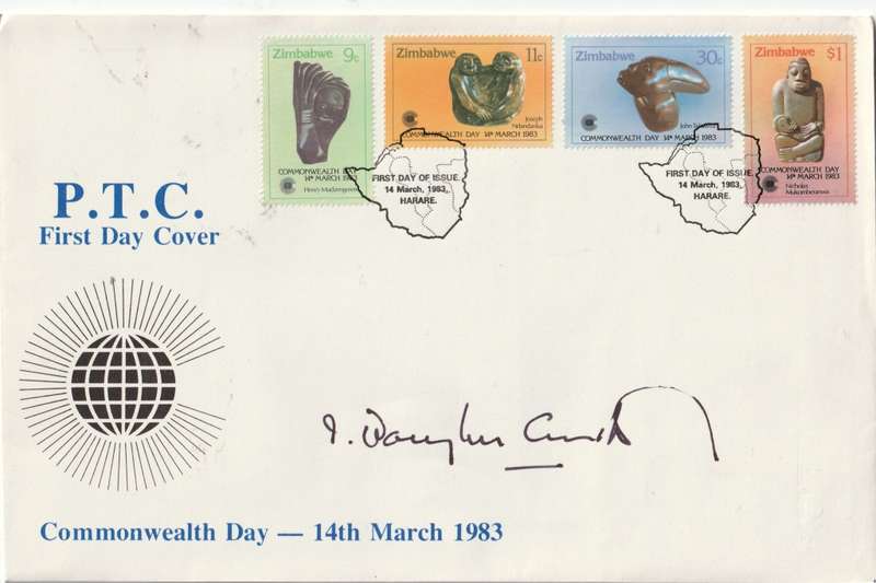 Zimbabwe 1983 PTC FDC Commonwealth Day 14.03.1983 FDC . Signed by Ian Douglas Smith !!!