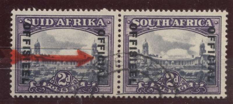 1935 CC 29b  2d Official Pair VF used showing ` Short English Official `