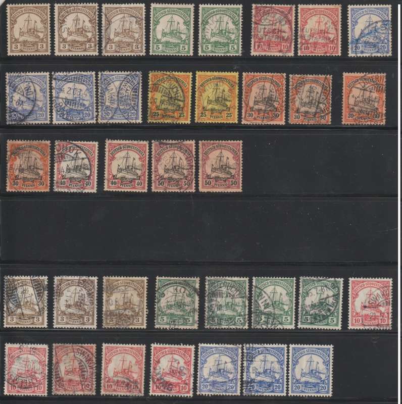 SWA  1901 -1904 Definitive issue Kaiser Wilhelm`s Yatch`s selection (SEE SCANS)