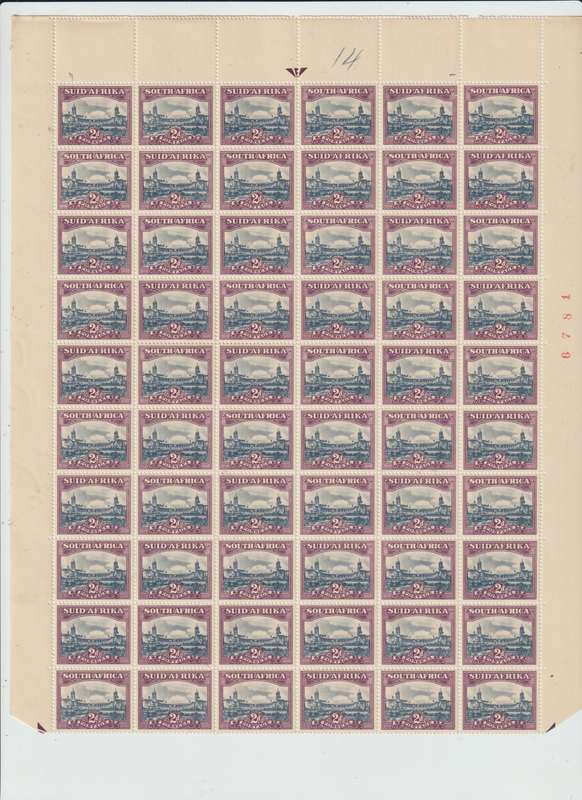 RSA 1947 - 1950 2D hyphenated, reduced size 2D Pictoral part sheets CV +/-R 2000.00