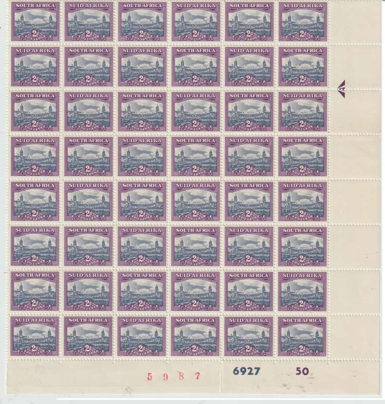 RSA 1947 - 1950 2D hyphenated, reduced size 2D Pictoral part sheets CV +/-R 2000.00