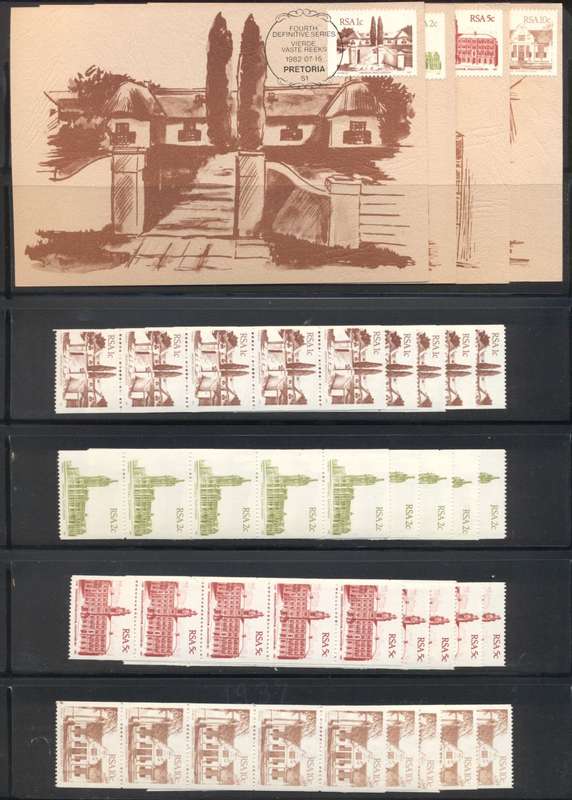 RSA Buildings Coil strips of 5 Full sets x 5 - Superb - & Fresh Postcards set