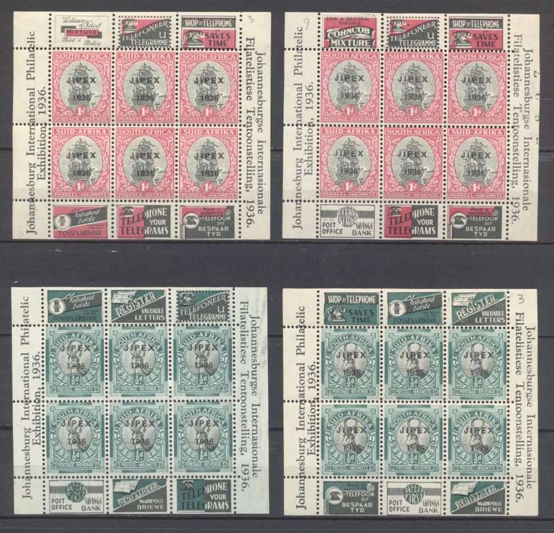 1936 Jippex Sheetlets superb sets x 2 (Imperforate right margin)
