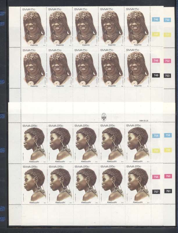 S.W.A. 35 x Full Sheets Sets Superb - Great Accumulation - Nice black pages in binder file