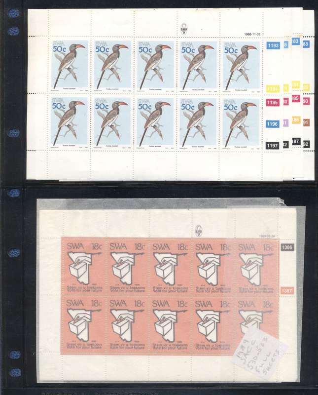 S.W.A. 35 x Full Sheets Sets Superb - Great Accumulation - Nice black pages in binder file